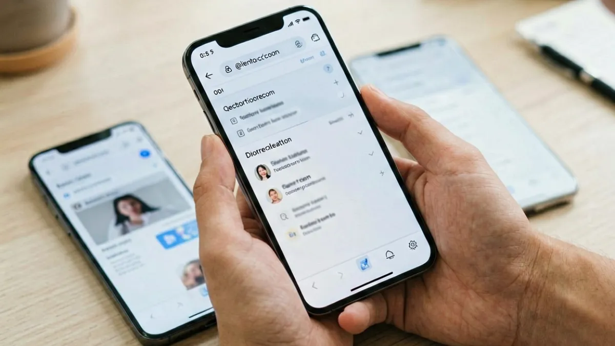 用户在手机浏览器里尝试多个caoliu社区备用地址进行对比测试的操作场景